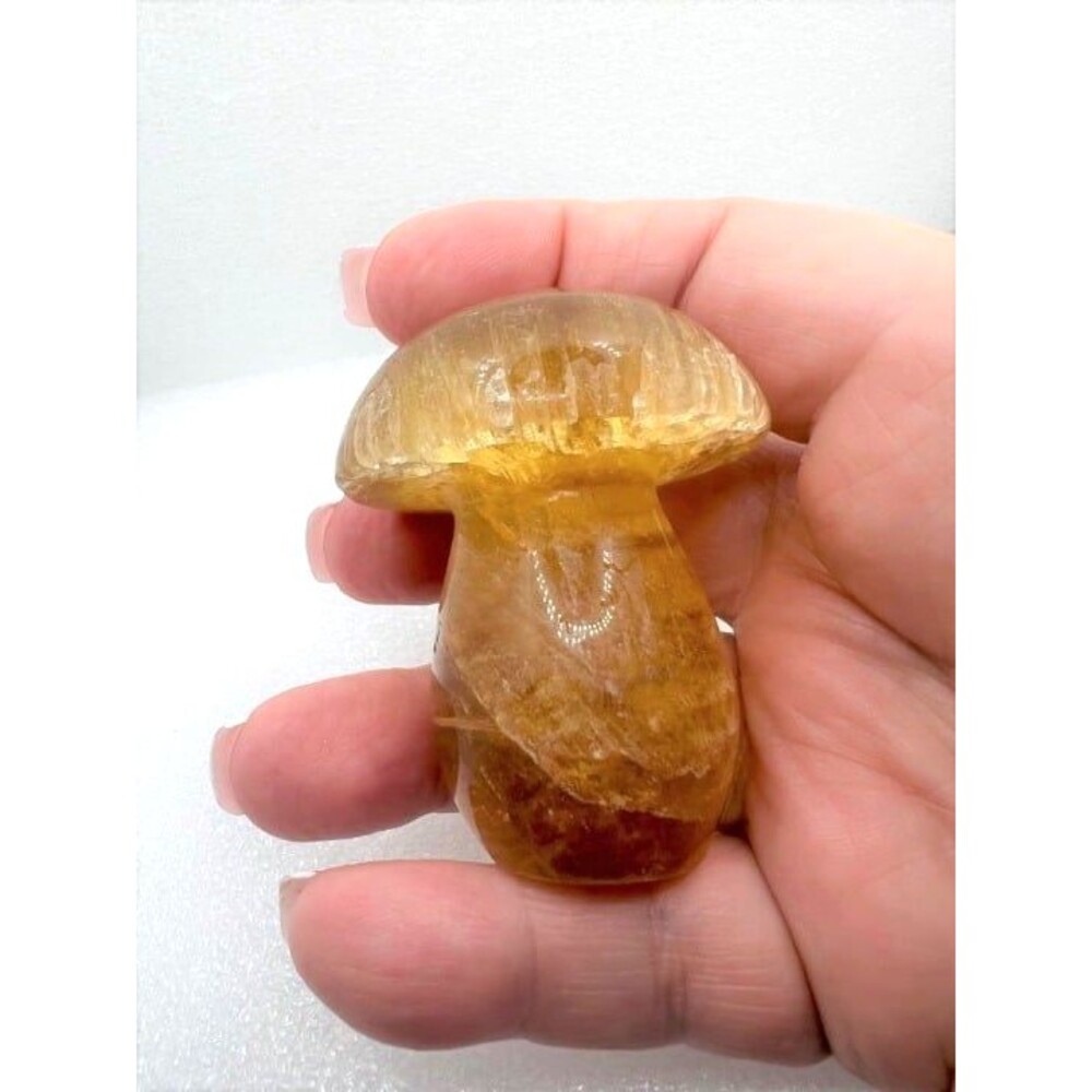 Yellow Fluorite Mushroom Carving - Picture 6 of 8